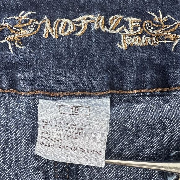 No Fuze Denim Pencil Skirt Women’s Size 18 Blue Jean Soft Stretch Knee Length - Picture 8 of 13